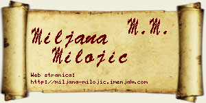 Miljana Milojić vizit kartica